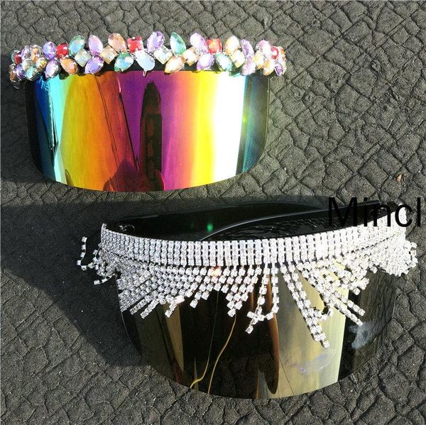 

2020 new rectangle sunglasses women 400 piece shiny rhinestone frame men glasses fashion shades fml, White;black