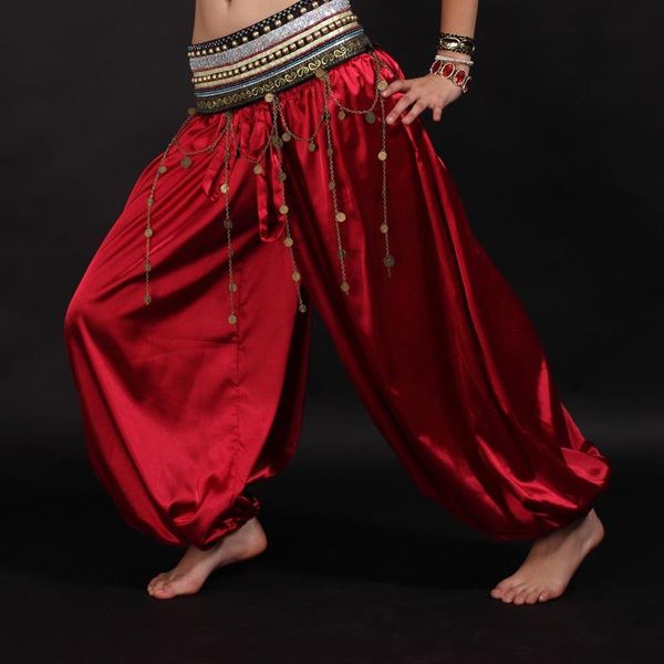 

stage wear women belly dance costume trousers tribal bloomers pants yoga men loose red, Black;red