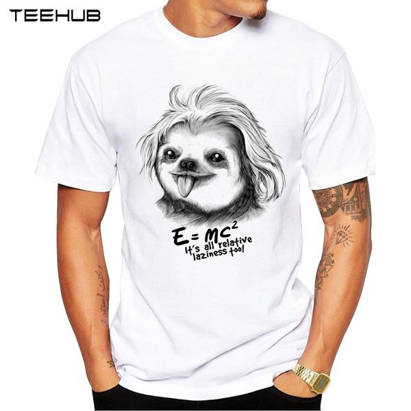 

sloth einstein men t-shirt 2019 summer short sleeve t shirt funny sloth printed tee o-neck casua; sport hooded sweatshirt hoodie