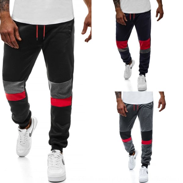 

2020 летние новые моды европейских мужчин сшивание эластичные узкие брюки повседневные брюки случайные pantsleggings для мужчин 80bil, Blue