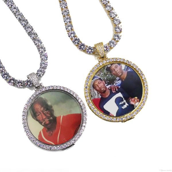 

hip hop iced out custom picture pendant necklace with rope chain charm bling jewelry for men women, Silver