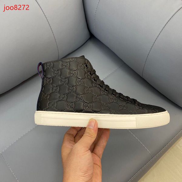 

high real leather sneakers men shoes women chaussures de designer sports loafers running martin platform casual 8272 boots, Black