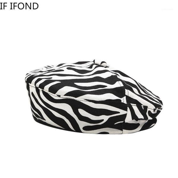 

berets autumn women fashion zebra pattern beret flat hats french octagonal british style cap1, Blue;gray