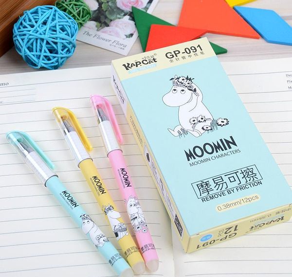 

wholesale- erasable gel pens moomin blue colored kawaii gift gel-ink pens for writing cute stationery office sc jllyea dh_niceshop