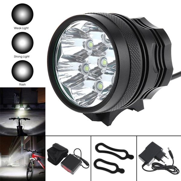 

securitying 3500lm 7 x lb-xl t6 led bright bicycle light + 8000mah battery pack