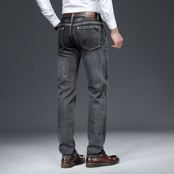 

autumn blue jeans straight leg korean casual men's elastic pants fashion brand