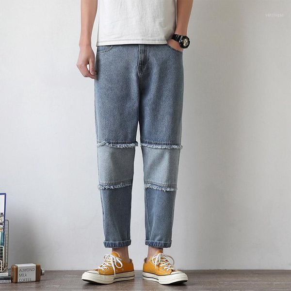 

jeans men stretch denim trousers male autumn straight streetwear pencil hip hop jeans plus size classic trousers denim pants ma1, Blue