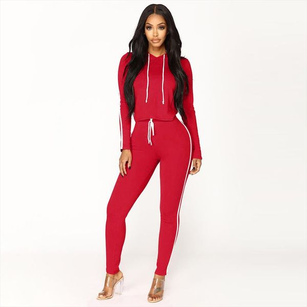 

women two piece outfits striped red tracksuit women long sleeve slim tight trousers 2 piece set women conjunto feminino g3, Gray