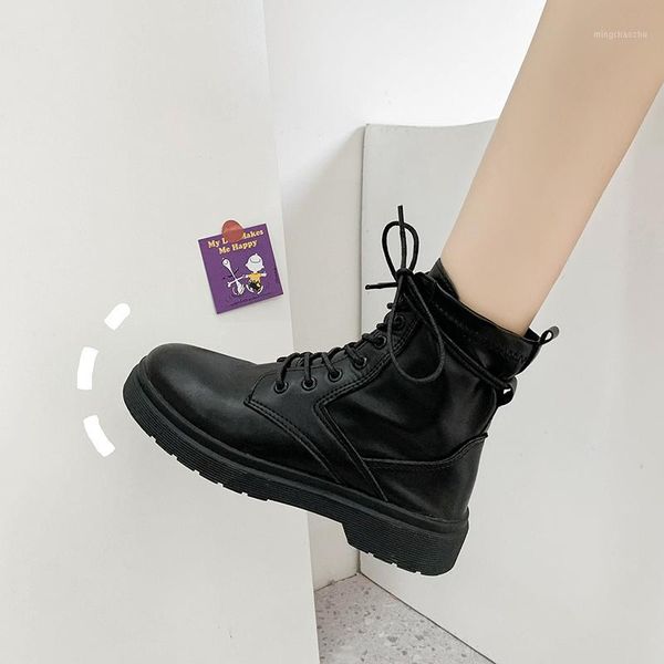 

boots soft split leather women white ankle motorcycle female autumn winter shoes woman punk 2021 spring1, Black