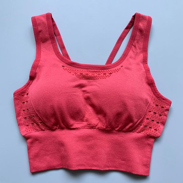 

2021 color new energy seamless women yoga shirt padded sports bra push up tmg2, Red;black