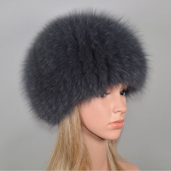 

роскошный 100% natural real fox fur hat зимы женщин упругие вязаная real fox fur bomber cap девушки теплая мягкая шерсть лисицы шапочки шляп, Blue;gray