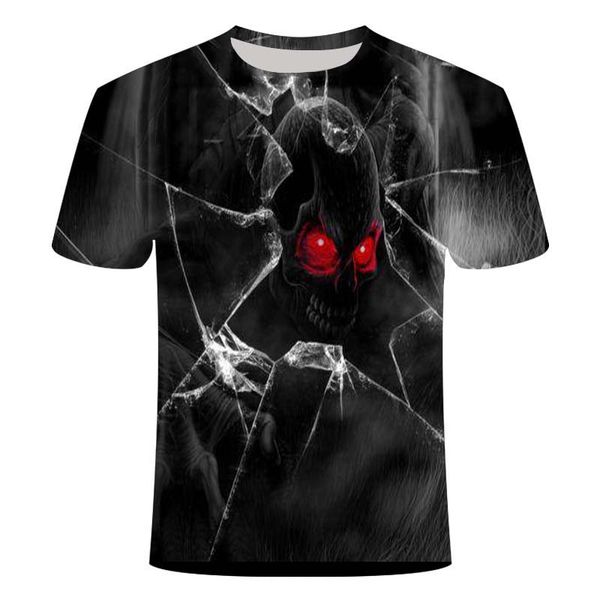 

skull punk knight rock retro summer wear 3d print shirts harajuku humor humor men clothing