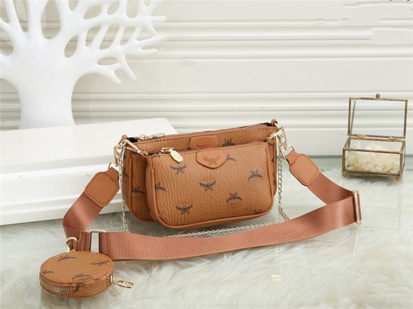 

handbags leather crossbody bags for women 2021 designer messenger bags 3-piece set accessories 8822cx