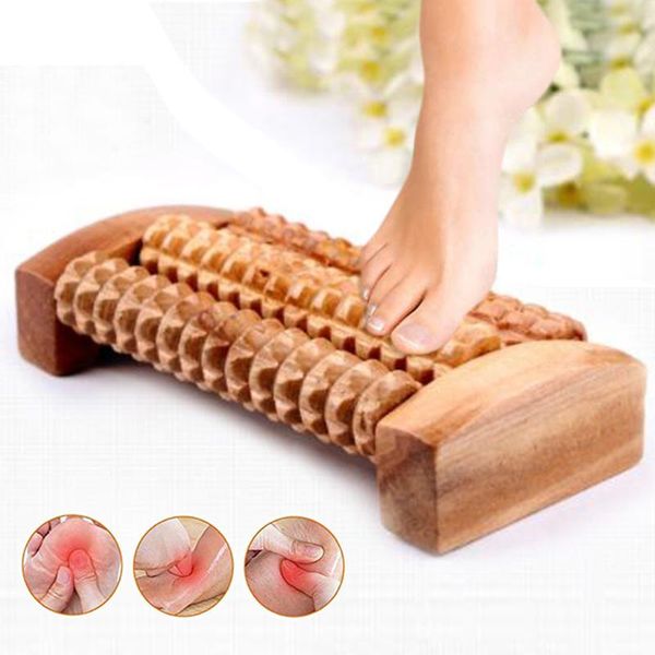 

25# wooden foot roller wood care massage reflexology relax relief massager press caster foot massage press caster