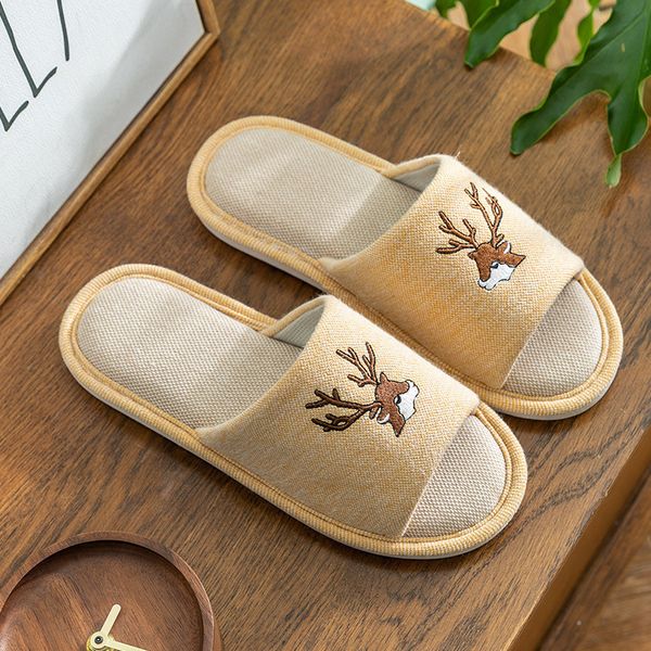 

2020 women autumn home cute animal slippers winter indoor slipper men warm floor shoes chaussure femme x1020, Black
