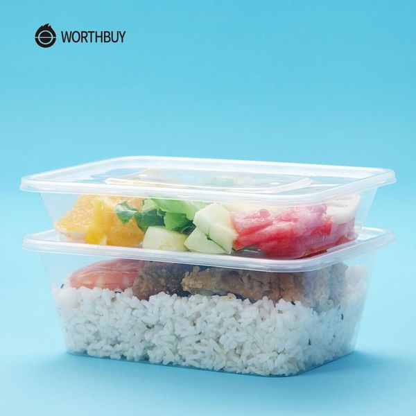 

worthbuy 10 шт набор японский одноразовые контейнеры для пищевых продуктов bpa free пластиковые bento box микроволновая lunch box для школы