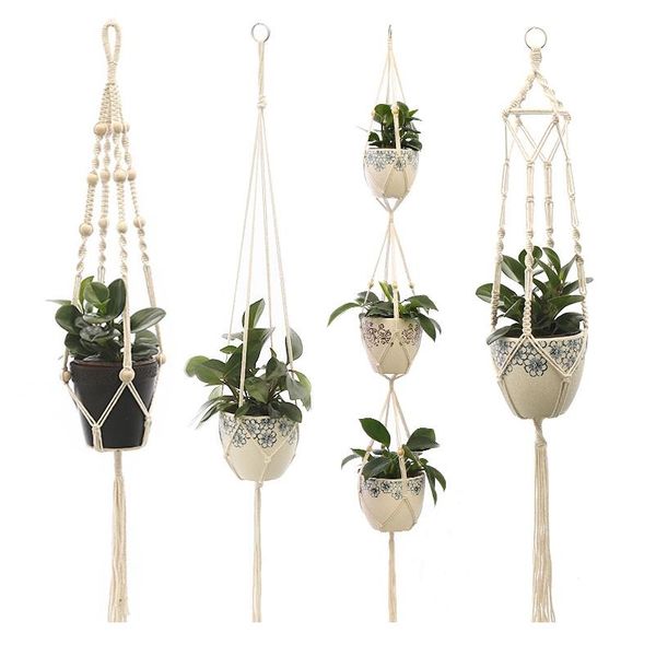 

handmade hanging baskets flowerpot plant holder pot macrame plant hangers creative indoor wall hanging planter plan bbyyuq