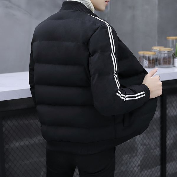 

men's coat new korean slim trend down handsome winter cotton padded jaet, Black