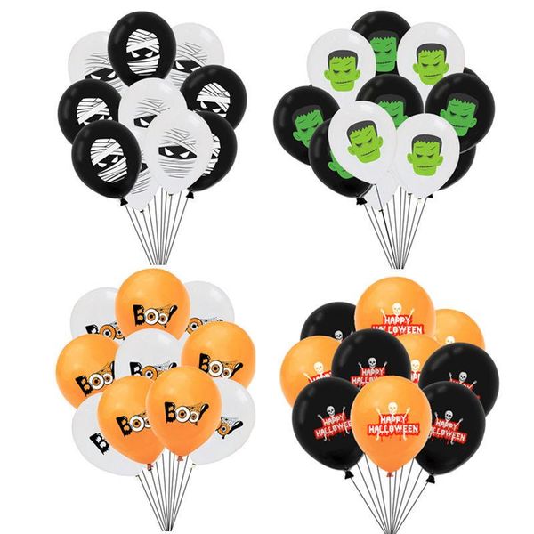

10pcs 12inch halloween латексные шары cartton череп spieder шар bat globos хэллоуин украшения party supplies детские игрушки sqcpqp