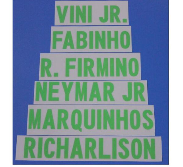 2021 Brasil National Team R.Firmino Futebol Nome Personalizar Nome A-Z Número 0-9 Imprimir Patch de Fonte do Jogador de Futebol