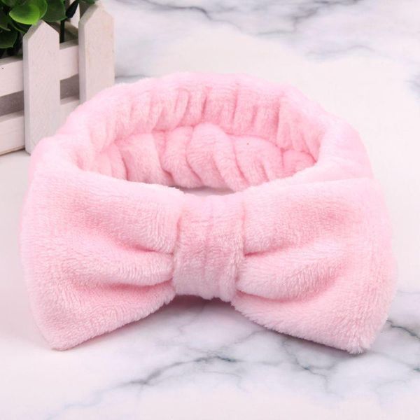 

2020 big rabbit ears coral fleece soft elastic hairbands bath shower make up wash face headband hair band girls hair accessories q bbynib