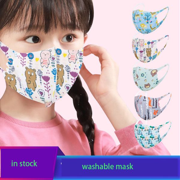 

mask printed face cute cartoon dhl kids washable children's protective breathable spring summer party masks festive gift