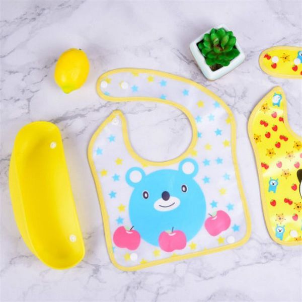 

blue waterproof eva no sleeve bibs children apron long sleeve feeding smock bibs kids eating breastplate kid baby clothing1