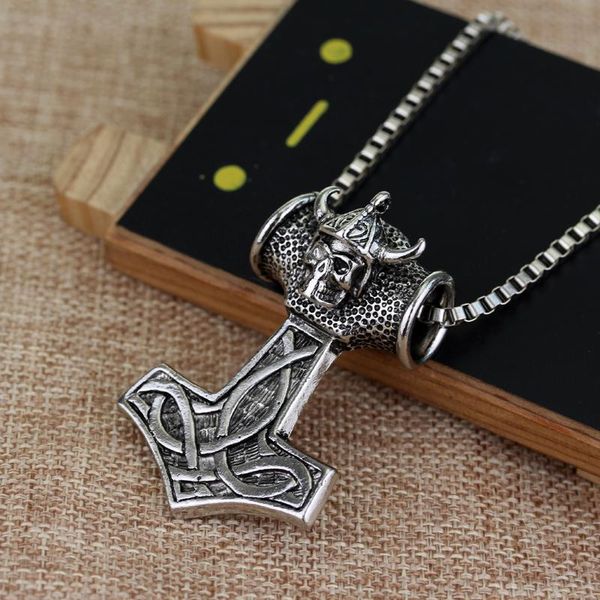 

viking nordic мифология пиратского ожерелья мужчины череп глава ancient ожерелье подвеска мужчины панк ювелирных изделия viking nordic wmtfc, Bronze;silver