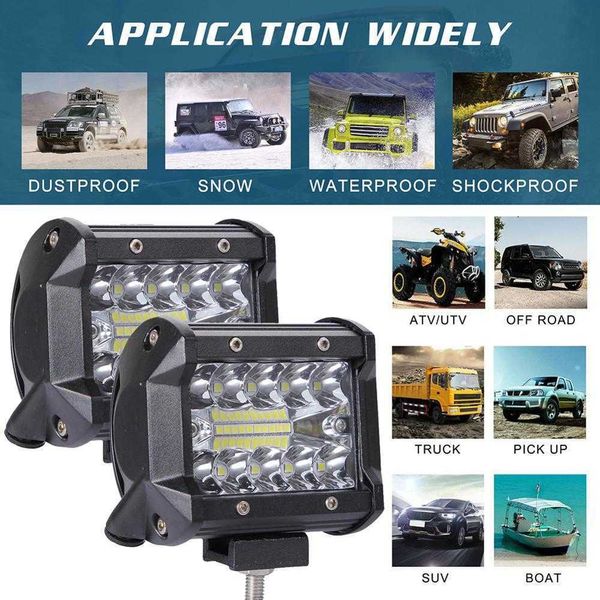 New Led Light Bar Car Lamp 4in Car LED Work Light Bar Driving Lamp Per Offroad Boat Tractor Truck Fendinebbia Auto Bulb ATV Led Bar