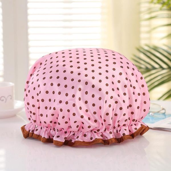 

waterproof shower cap double layer elastic bath hat bathing cap for women spa bathing accessory hair salon bathroom product h sqcrre
