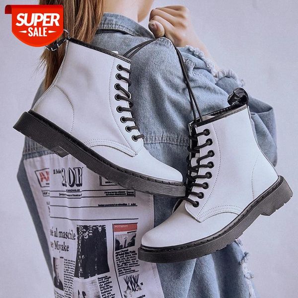

winter women ankle boots genuine leather lace up platform female shoes plush warm motorcycle boots botas mujer plus size 35-46 #tz95, Black
