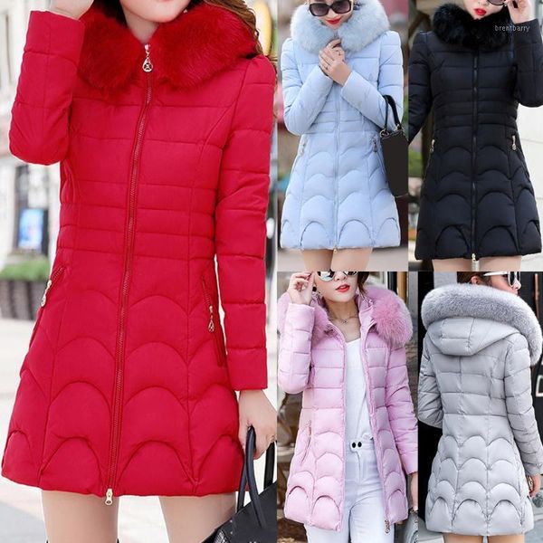 

2020 winter new women jacket coats slim parkas female down cotton hooded overcoat thick warm jackets loose casual ladies coat1, Black