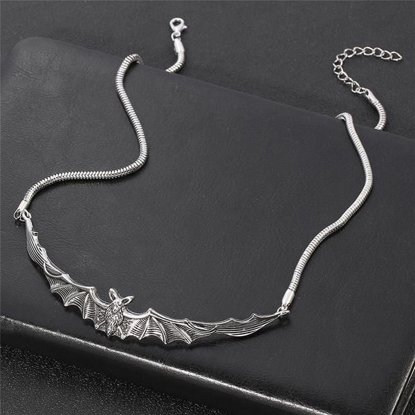 

chokers gothic silver plated bat chocker necklace vampire pendant dark style choker jewelry gift women girls goth, Golden;silver
