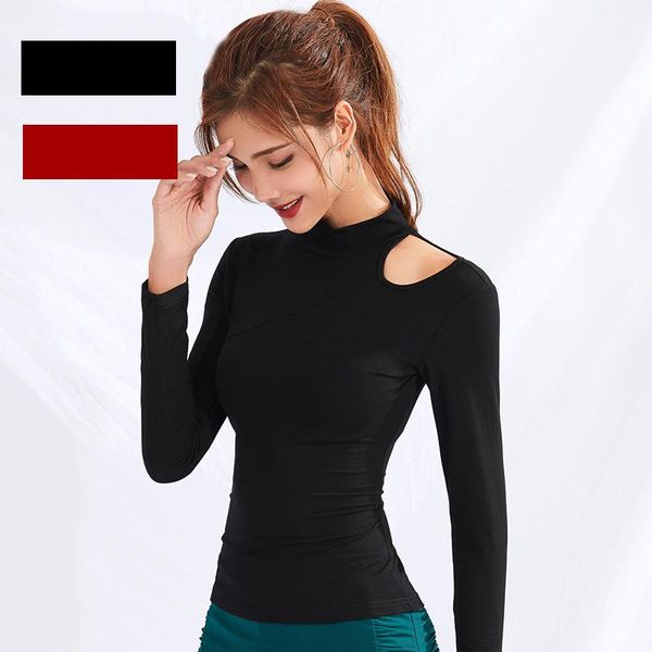 

stage wear latin dance dress female modern long-sleeved performance national standard ballroom bl2760, Black;red