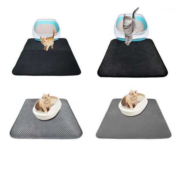 

cat beds & furniture waterproof litter mat double layer portable lightable pat cushion black gray s-l1