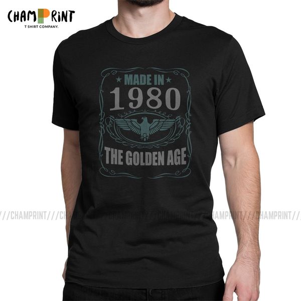 

sport made in 1980 the golden age t shirts men's funny t-shirts 40 years old 40th birthday gift tees short sleeve clothes gift