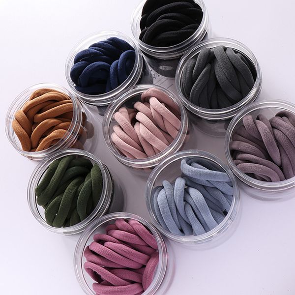 

2020 групп новой моды женщина solid color stretch elastic волос простой простой веревочный bands защитить 9 волос цвета, Pink