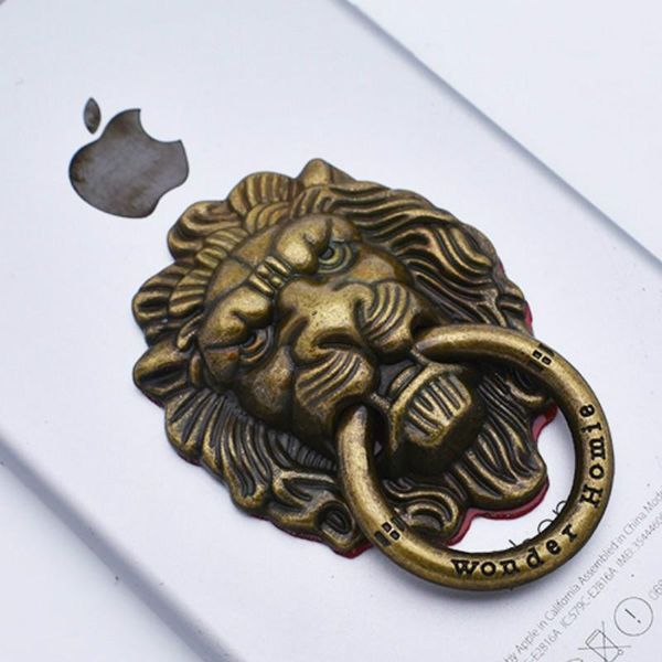 

copper lion head finger ring stand holder alloy steady bracket stent mobile phone accessories copper lion bbyadh packing2010