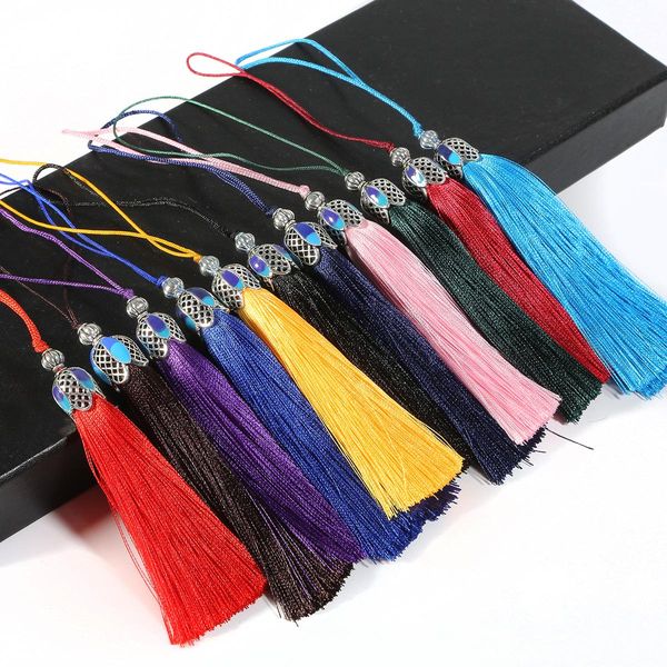 

2pcs 16cm alloy cap silk tassel fringe bang tassel trim for wedding home decoration sewing curtain accessories h jllddd