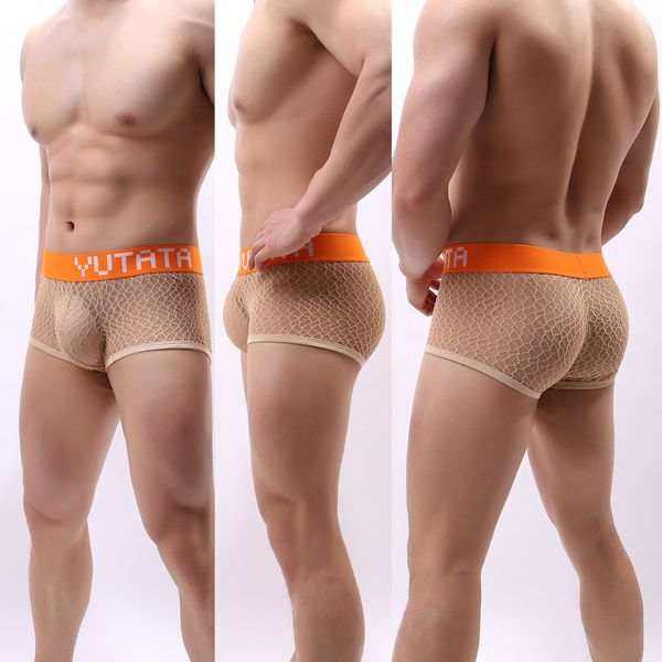 

underwear mens transparent tulle lace briefs seamless panties comfort breathable low waist u convex pouch mens briefs as samples, Black;white