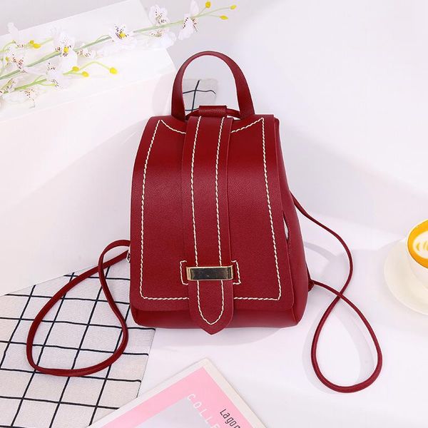 

cover contrast stitching sewing shell backpack retro style student daily bag sub sale
