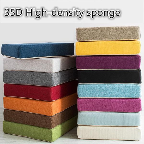 

square thicken 35d high-density sponge cushion living room sofa linen cushion chair back thickness 8cm office chair mat
