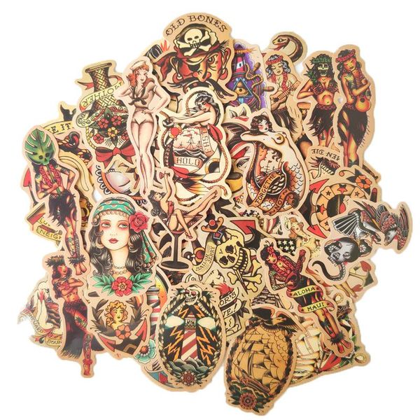 

10 50pcs retro pvc waterproof beauty girls stickers for lapmotorcycle skateboard luggage decal office toy for gift bbyntn