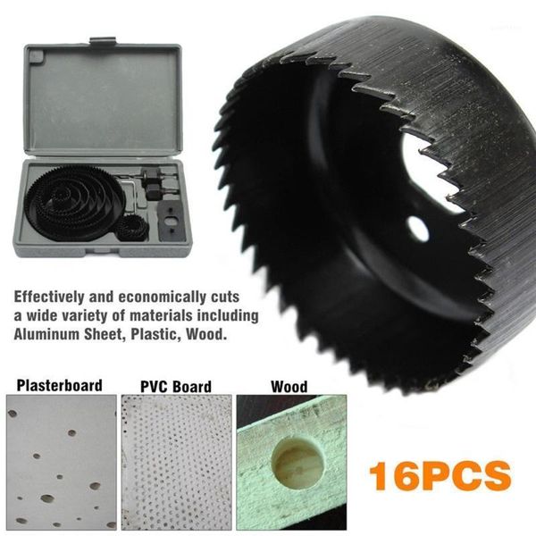 

wood working hole cutter plastic boxed hole saw gypsum board ceiling punching set drilling saw kit1