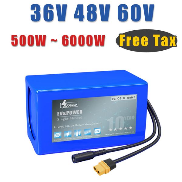 

36v 48v 60v 20ah 30ah 40ah 50ah 100ah ebike battery 500w 1000w 2000w 3000w 6000w lithium battery pack for electric scooter