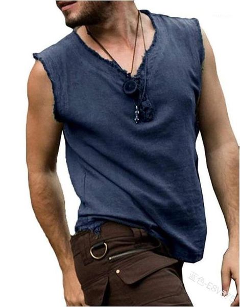 

wepbel t-shirt men's summer fashion men t shirt retro v-neck brushed casual sleeveless solid color cotton polyster1, White;black
