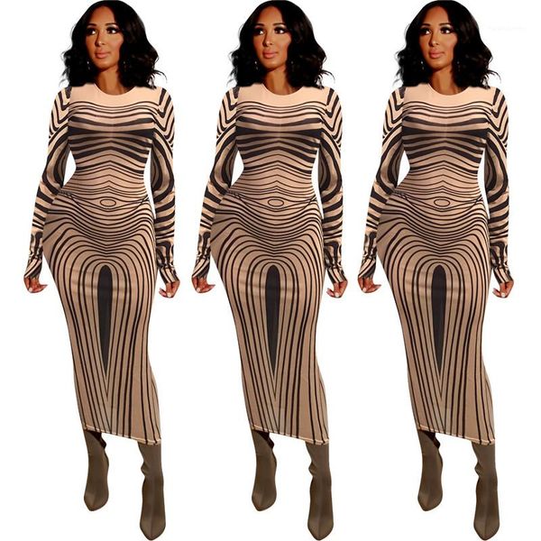

bodycon dresses new 20fw women clothes see through women dresses fashion striped long sleeve mesh, White;black