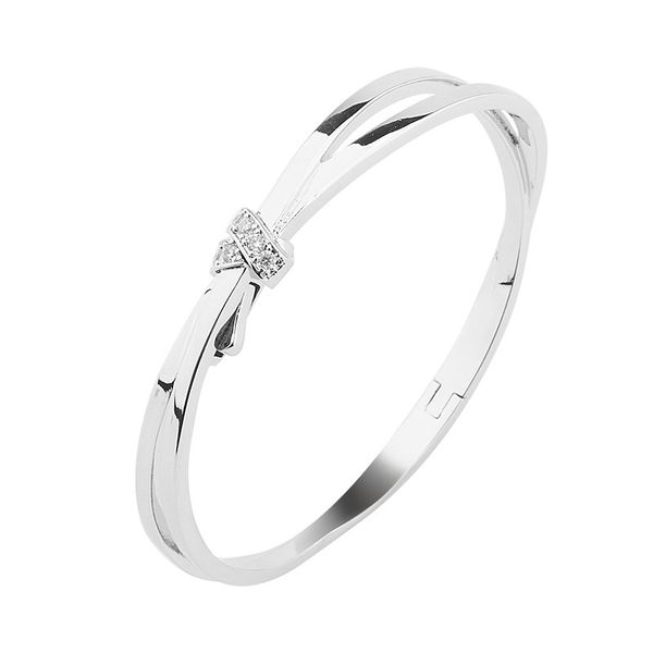 

japanese and korean style simple and creative bow bracelet silver bracelet fashion jewelry womens designer bracelets zircon jewelry, Black