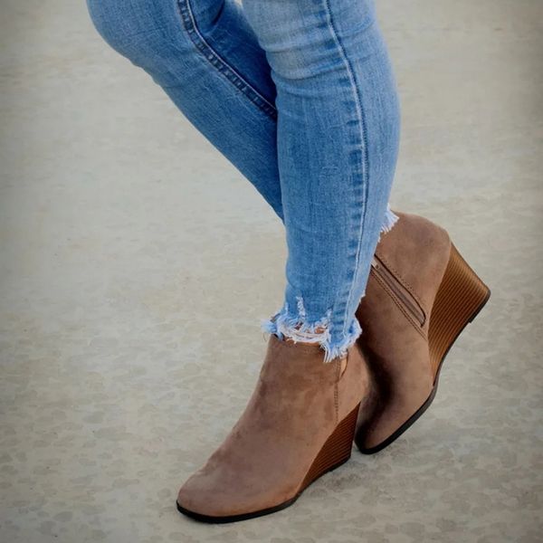 

2021 new winter women ankle lace even high heels shoes woman boots 5yud, Black