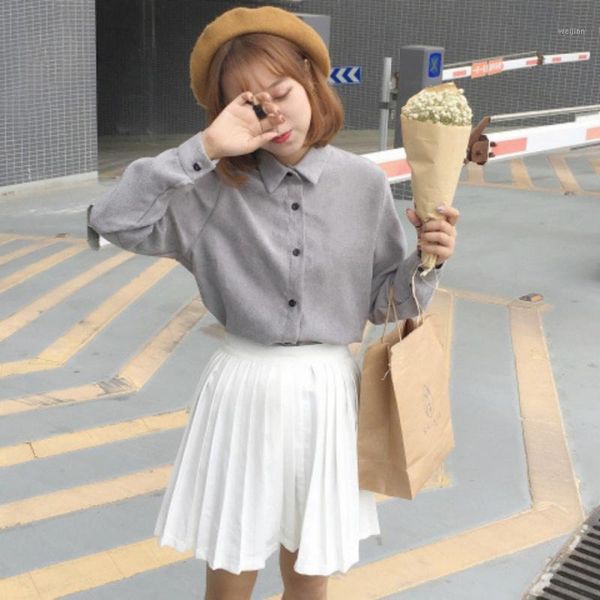 

casual loose women shirts autumn new fashion collar plus size blouse long sleeve buttons white shirt women streetwear1